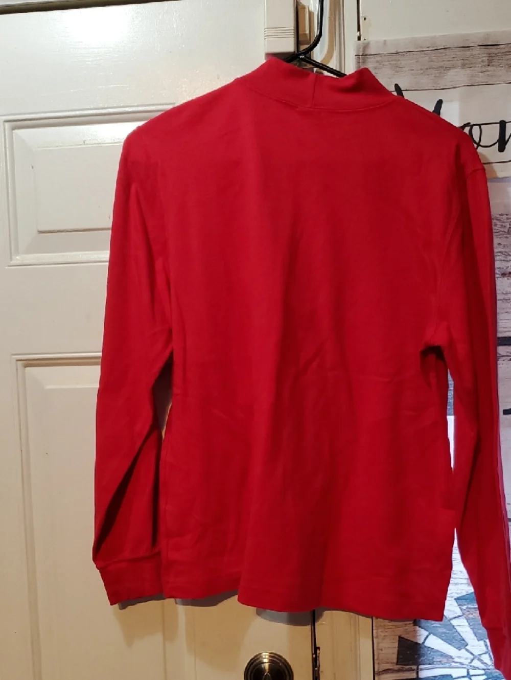Lands' End Red Women's Long-Sleeve Mock Neck Top
